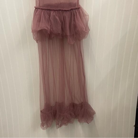 Urban Outfitters Aida Sheer Mesh Tulle Ruffle Midi Dress Sz XS - Picture 6 of 12
